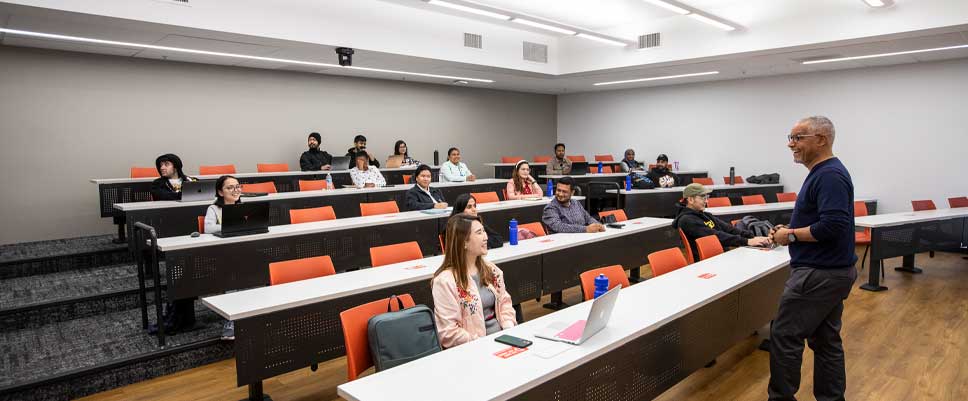 A group students are listening the lessen in the Lecture Hall